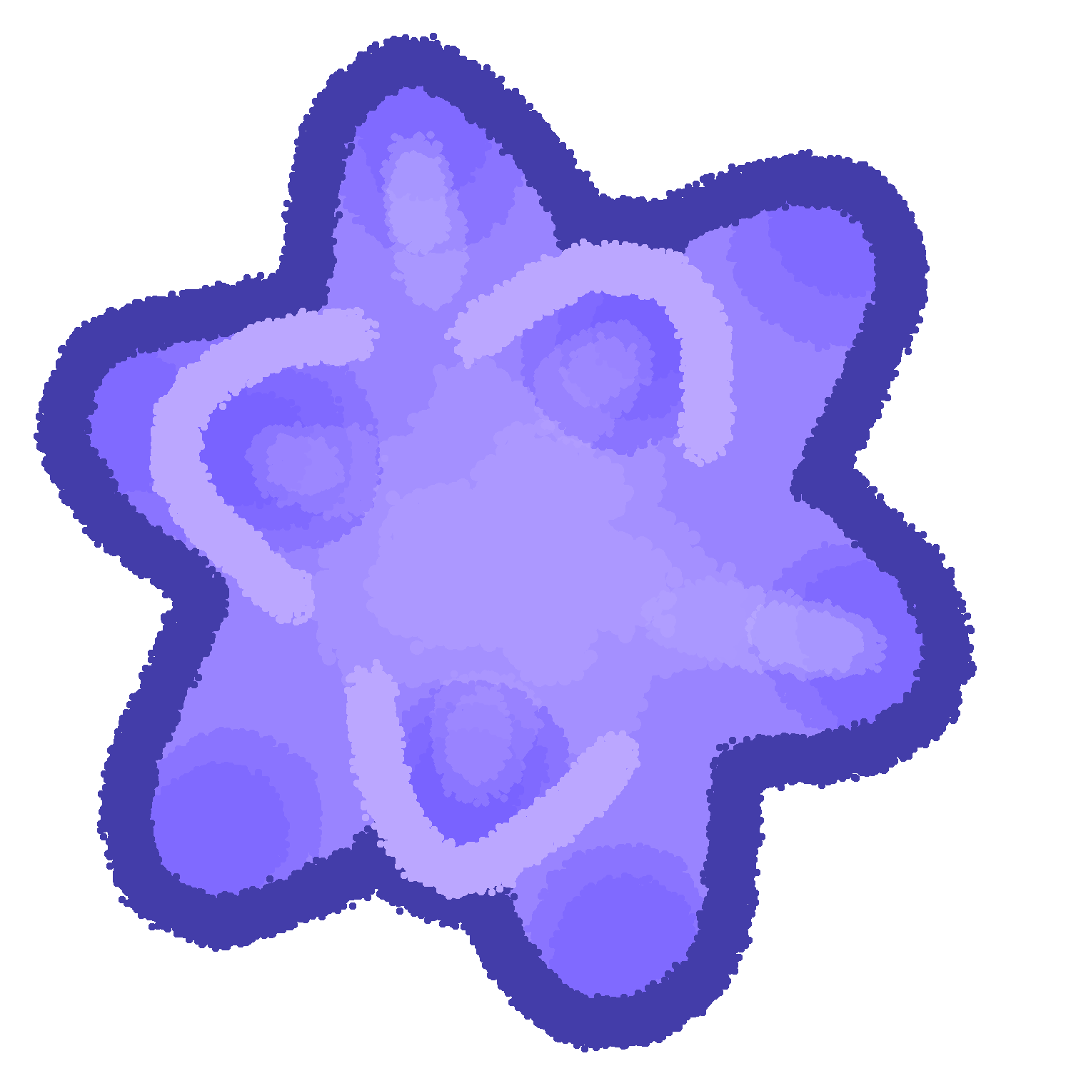 a violet 3d-looking star fragment from animal crossing. it comes to 9 visible points